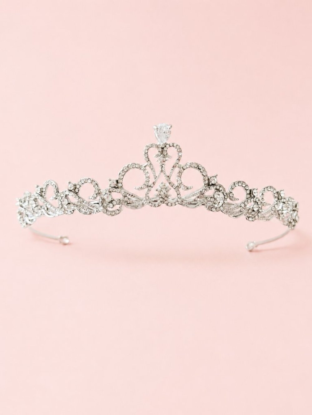 Silver Zirconia Crystal Tiara, Kids Pageant Crown, Flower Girl Tiara